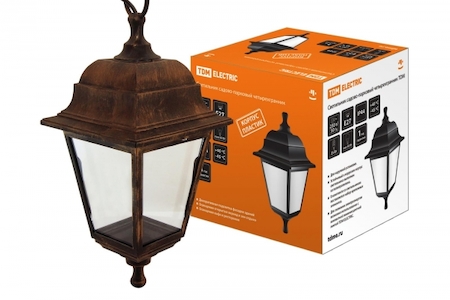 TDM ELECTRIC SQ0330-0726 Светильник садово-парковый НСУ 04-60-001 четырехгранник, подвес, пластик, медь TDM